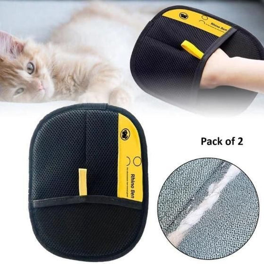 Pet hair removal gloves pack of 2 grooming gloves for dogs and cats removing loose fur