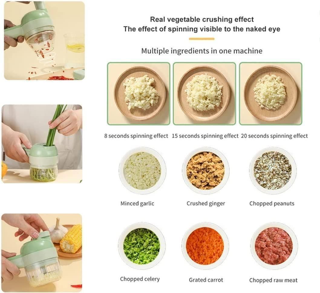 portable electric vegetable chopper and cutter set